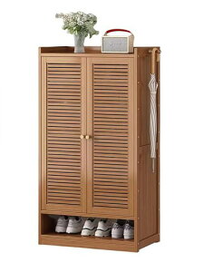 TUIYIDUOシューズラック下駄箱竹製シューズキャビネット8段59x32x111.3cm大容量収納便利靴棚靴収納ラック扉付きコンパクト省スペース靴入れ玄関廊下防塵防臭通気シューズボックス