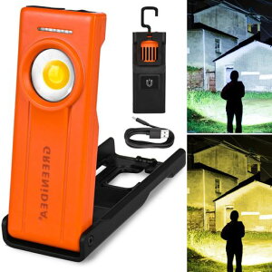 LEDライト作業灯USB充電式ポータブルライトマグネット付き2つ色温調色調光高輝度手持ち型のアウトドア室内ライトメカニカルライト多機能車中泊停電防災機械修理などの照明に適し