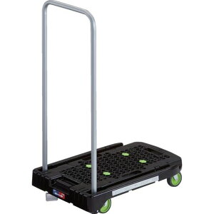 トラスコ中山(TRUSCO)樹脂台車アクロキャリーストッパー付き折りたたみ軽量均等荷重ブラック600x390mmAC-1-BK-S