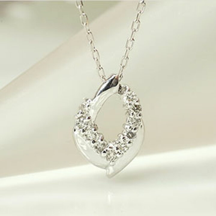 楽天市場】K10 0.08ct デザインダイヤモンドネックレス ファッション  