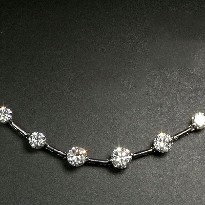 楽天市場】3ct ダイヤモンド ステーション ライン テニス ネックレス 