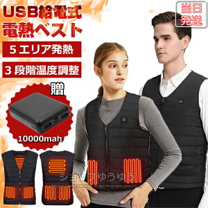 当日発送 極暖 防寒ベスト 電熱ベストバッテリー付き ヒーターベスト日本製ヒーター ヒートベスト 5エリア発熱 防寒ベスト 3段温度調整 加熱パネル5枚 インナーベスト レディース 男女兼用
