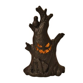 ハロウィンの飾り 切り株 ハロウィンの置物 ハロウィン 置物 デコレーションアイテム インテリア テーブル飾り ハロウィングッズ LEDライト 家の装飾 リビングルーム 寝室 雰囲気作り 再利用可能 DIY装飾 家族の集まり