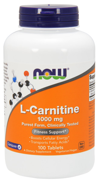 NOW FOODS L-カルニチン 1000 mg  100タブレット、カルニピュア L-Carnitine