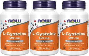 3�{�Z�b�g �i�E�t�[�Y L�V�X�e�C�� 500mg 100�^�u���b�g - NOW Foods L-Cysteine 500mg 100 tabs