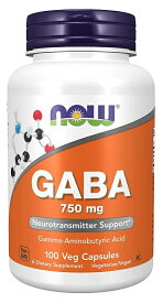 GABA ( ギャバ ) 750mg 100粒 NOW Foods ( ナウフーズ )