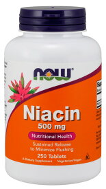 ナイアシン 500mg 250タブレット NOW Foods Niacin 500 mg 250 tabs タイムリリースタイプ ( ナウフーズ )　海外通販