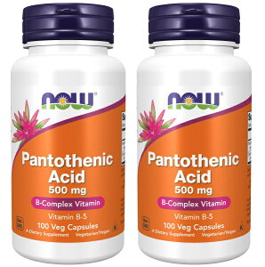 [ 2�{�Z�b�g ]�@�i�E�t�[�Y �p���g�e���_ 500 mg 100�J�v�Z�� - NOW Foods Pantothenic Acid 500 mg 100 vegecaps