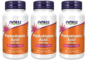 3�{�Z�b�g �i�E�t�[�Y �p���g�e���_ 500 mg 100�J�v�Z�� - NOW Foods Pantothenic Acid 500 mg 100 vegecaps