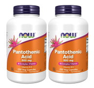 2本セット（合計500錠）　ナウフーズ パントテン酸 500 mg 250ベジカプセル - NOW Foods Pantothenic Aci…