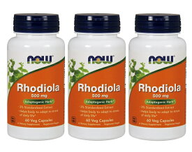 3個セット ロディオラ ロゼア 500mg 60粒 - NOW Foods Rhodiola ( ナウフーズ )　海外通販