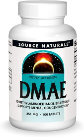 DMAE 351 mg 100 tabs Source Naturals - ソースナチュラルズ　DMAE 351 100タブレット　海外通販