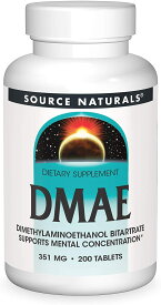 DMAE 351 mg 200 tabs Source Naturals - ソースナチュラルズ　DMAE 351 200タブレット　海外通販