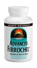 ソースナチュラルズ　アドバンスド　フェロケル　27mg 180タブレット ビスグリシン酸　第一 鉄 キレート サプリ　Source Naturals Advanced Ferrochel Iron　海外通販
