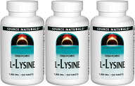 2500粒入り特大サイズ　3本セット [1本に250粒、1000mg/タブレット] ソースナチュラルズ　L-リジン　1000…
