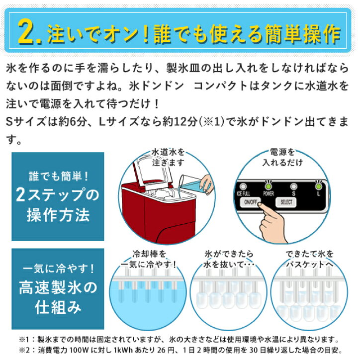 楽天市場 405 新型高速製氷機 氷ドンドン コンパクト レッド 405 Imcn02 家庭用 小型 Nanotimebeauty Shop405