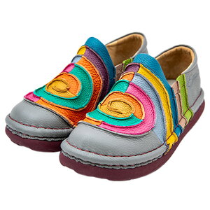 estacion エスタシオン TG043 レディース コンフォート シューズ 本革 スリッポン カラフル エスニック ぺたんこ ローヒール 新色 痛くない 疲れにくい かかと踏める カジュアル レザー 婦人靴