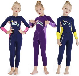 最大300円クーポン利用可★2.5mm 子供ウェットスーツ キッズ フルスーツ ダイビングスーツ スキン マリンスポーツ 長袖 保温 伸縮性 UVカット 日焼け止め 子ども用 男の子 女の子 上下一体 ワンピース 水遊び