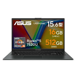 ASUS m[gp\R Vivobook Go 15 E1504FA 15.6C` Ryzen 5 7520U 16GB SSD512GB WPS Office Windows11 obe[쓮11.7 d1.63k