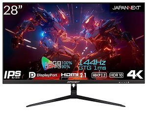 JAPANNEXT 28C` Q[~Oj^[ 144Hz 1ms 4K UHD 3840x2160𑜓x IPS pl fBXvC (HDMI/DisplayPort/VESAΉ/u[CgJbg / p178°) JN