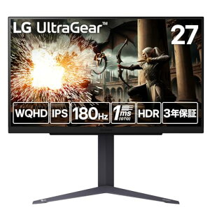 LG Q[~Oj^[ LG UltraGear 27GS75Q-B 27.0C`/PCQ[AƒpQ[/WQHD(2560×1440) /A`OA/180Hz/IPS 1msiGTGj/FreeSync eNmW[/G-