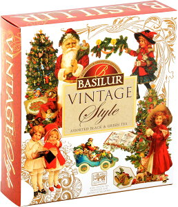 バシラーティー紅茶 ギフト ヴィンテージ・クリスマス ティーバッグアソート 4種(メリークリスマス ウィンターホリデー クリスマスツリー ニューイヤーズギフト)40袋入り お歳暮