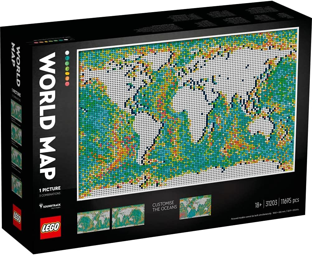 壁や棚に飾るインテリアとして素敵なレゴアート LEGO レゴ アート ワールドマップ 31203 18歳以上 ブロック 知育玩具 レゴジャパン 大人 オトナレゴ インテリア ディスプレイ ポートレート 世界地図 マップ 壁掛け