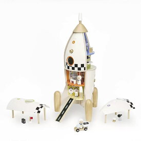 クラシックワールド 木製 組み立てロケット　おもちゃ 知育玩具 ロケット型 ウッド 木製玩具 天然木 木のおもちゃ 乗り物 組み立て 男の子 女の子