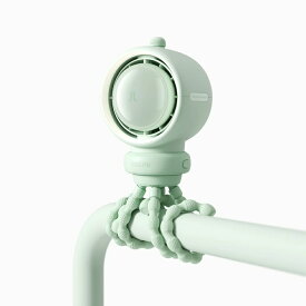 JisuLife ベビーカー 扇風機 ミントグリーン　Stroller Fan Life2 S ベビーカーファン 赤ちゃん ハンディファン 羽根なし 扇風機 ミニ扇風機 首振り 卓上 巻き付け 手持ち ベビーカー 充電式 USB クリップファン 静穏 携帯 車内 ベビーベッド チャイルドシート 卓上