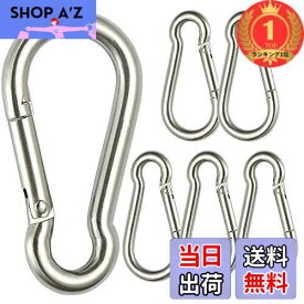 【送料無料】【楽天ランキング1位獲得】JOLIRSBOX カラビナ ステンレス スプリングフック カラビナ セット (6cm 6セット)