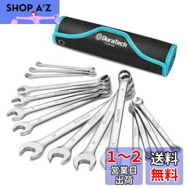 DURATECH コンビネーションレンチ スパナセット コンビネーションスパナ 8〜22mm CR-V製 鏡面仕上げ 車メンテナンス 組み立て DIY 収納袋付 15本組