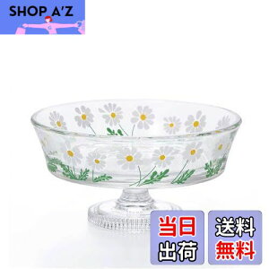 アデリア(ADERIA) アデリアレトロ 脚付きデザート グラス浅型 野ばな 225ml 化粧箱入 日本製 昭和 ガラス 食器 おしゃれ かわいい 花柄 フラワー パフェ スイーツ フルーツ お菓子 スタンド付き