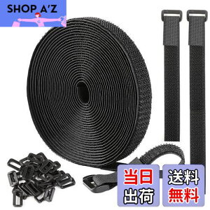 【送料無料】AiQInu マジックテープ バンド 自由カット 6M×2cm 結束バンド 30個バックル付き マジックテープ ベルト 配線整理 面ファスナー 固定ベルト 繰り返し利用可能 荷締めベルト DIY用 業