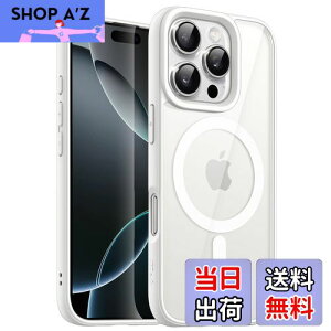 【送料無料】JETech iPhone 16 Pro 6.3インチ用 マグネット ケース MagSafeに対応 衝撃吸収 バンパーカバー ソリッドカラーマットTPUフレーム 傷つけ防止 クリアバック (ホワイト)