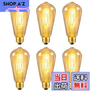 �y���������zDiCUNO LED�d�� E26���� 60W�`���� �d���F �G�W�\���d�� 6W 600lm 2700K �t�B�������g�d�� ���F ���g�� �S���� ST64 �������Ή� 6��