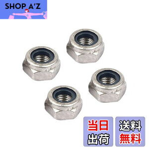 【送料無料】METALLIXITY 六角ロックナットファスナー M10x1.25mm 4個入り 304ステンレス鋼 ナイロンインサート セルフロックナット 車のガレージ用 船舶の機械設備用 シルバートーン