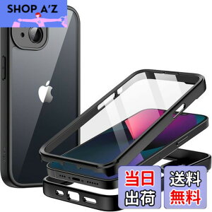 �y���������zJEDirect iPhone 13�p �P�[�X 6.1�C���` �����K���X�t�B�������� 360°�S�ʍ��ϋv�ی� �ϏՌ��� ���ȃX�}�z�J�o�[ �N���A�o�b�N (�u���b�N)
