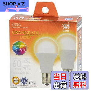 �y���������z�I�[���d�@ LED�d�����` E17 60�`����/60W���� �d���F Ra93�����F �����Ή� �f�M�ގ{�H���Ή� �~�j�N���v�g���` 2�� LDA6L-G-E17 RA 2P 06-5566 OHM