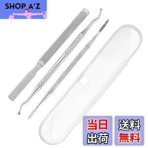 【送料無料】爪垢取り 爪やすり 爪リフター 3本セット ケース付き ステンレス製 爪垢とり 足の爪 爪ケア 巻き爪 厚い爪 ネイルケア