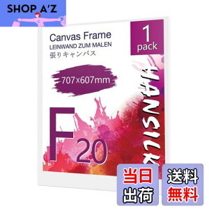 HANSILK キャンバス 張りキャンバス キャンバスボード F20 707mmx607mm 【1枚】油絵 画材 画布 油絵の具 ギャラリー用 油彩・アクリル兼用 化繊綿製 オイル漏れ防止 厚手 中目 子供 初心者 野外 学