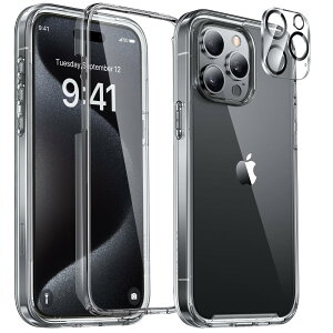 yzMiracase iPhone15pro P[X NA iPhone 15 pro Jo[ NA X}zP[X ϖh~ Sgop[یP[X 9H KX 6.1C` tJo[ 360°ی ČRMILKi ϏՌ NA 