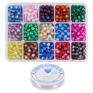 yzPH PandaHall 1050/ KXr[Y 6mm 15F Ehr[Y NbNr[Y  e͐ t DIYp |pi ANZT[p[c f  F