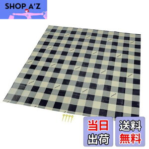 【送料無料】キャプテンスタッグ(CAPTAIN STAG) レジャーシート マット クッションレジャーシート 180×180cm 厚さ1mm 約2畳 収納バッグ付き ピン4本付き ギンガムチェック UB-3062