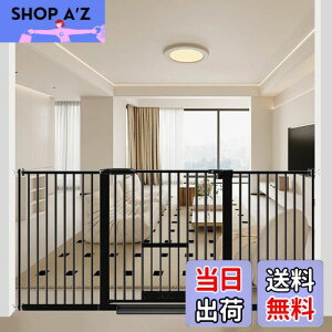 Seogva ペットゲート 3.5cm柵間隔 ペットドア付き 高さ78cm ペットゲート 犬 猫 ゲート ブラック ホワイト 猫用ゲート 過密フレーム付き 猫 ゲート 犬すり抜け防止フェンス つっぱり 扉付き 赤ち