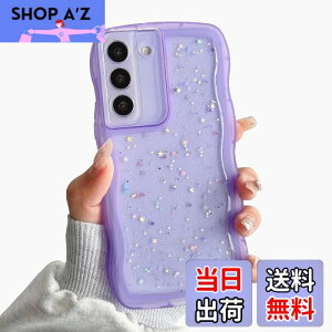 【送料無料】QLTYPRI Galaxy S21 ケース クリア TPU カバー ウェーブ おしゃれ 韓国 可愛い ウェーブ グリッター 透明 薄型 軽量 耐衝撃 滑り止め (SC-51B / SCG09) スマホケース ワイヤレス充電対応 ス