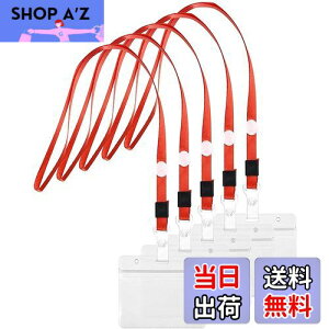 【送料無料】Aumesa Rano 20枚セット 名札 ネームホルダー 首掛け 名刺 ID カード ホルダー ネックストラップ 吊り下げ イベント スタッフ パス パスケース 名刺 社員証 ケース 入れ PVC製 首かけ