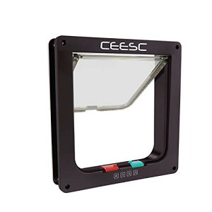 【送料無料】CEESC 4WAY ペットドア 小型 犬 猫 ペット出入り口 ドア 勝手口 扉 冷暖房対策 日本語取扱説明書付き