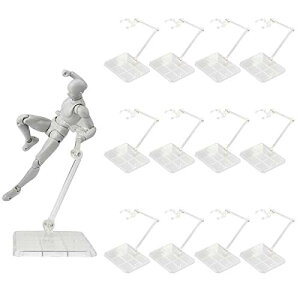 【送料無料】12個入り プラモデル フィギュア スタンド 台座 1/144 180度可動 スケール ポリカーボネート製 角度調整 ディスプレイスタンド 飾る 模型 人形 act stage 透明色