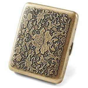 【送料無料】シガレットケース 20本 85mm メンズ レディース おしゃれ メタル タバコケース 人気 防水 スリム 両面収納 アンティーク ワンタッチ式 煙草ケース レトロ たばこ カード ケース付