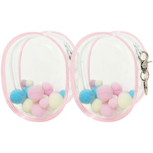 yzYUYAKESHI P[X ɃobN ʂ|[` Oo obO  ȉ~` PVC 10cml` ho  _uWbp[ NA JoɂЂ L[z_[t 13cm 2